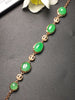 Fine Jewelry Real 18K Rose Gold AU750 Myanmer Origin Natural Green Jade Gemstone Female Bracelets for Women Fine Bracelets
