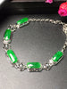 Fine Jewelry Real 18K White Gold AU750 Myanmer Origin Natural Green Jade Gemstones Female Bracelets for Women Fine Bracelets
