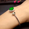 Fine Jewelry Real 18K White Gold Natural burma jade bangle bracelet jadite naturelle jonc myanmar jade bracelet Certificate