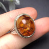 Fine Jewelry Real 925 Steling Silver s925 100% Natural Flower Amber Gemstones Female Rings Christmas Gift