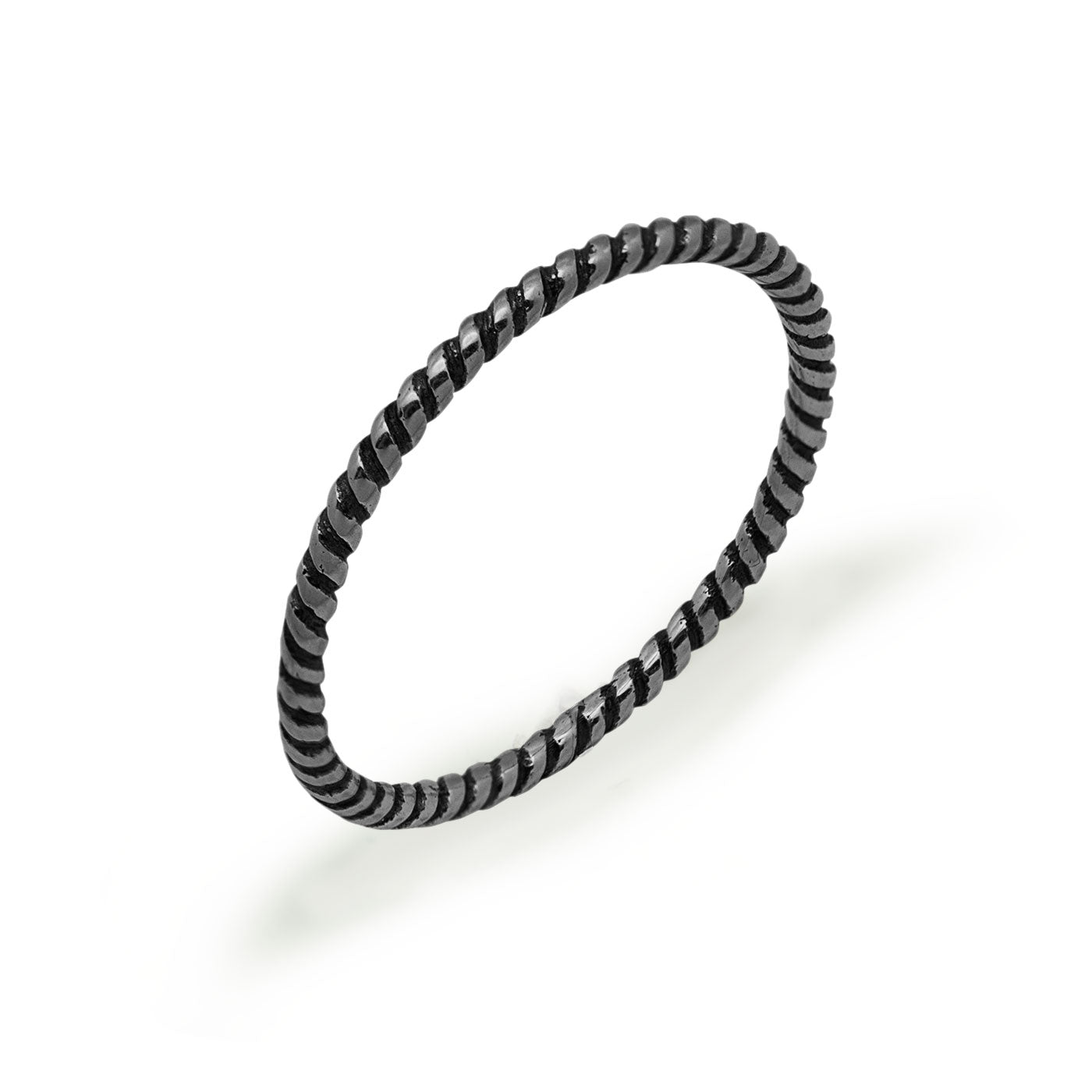 Fine Line Twisted Vintage 925 Sterling Silver Stacking Ring