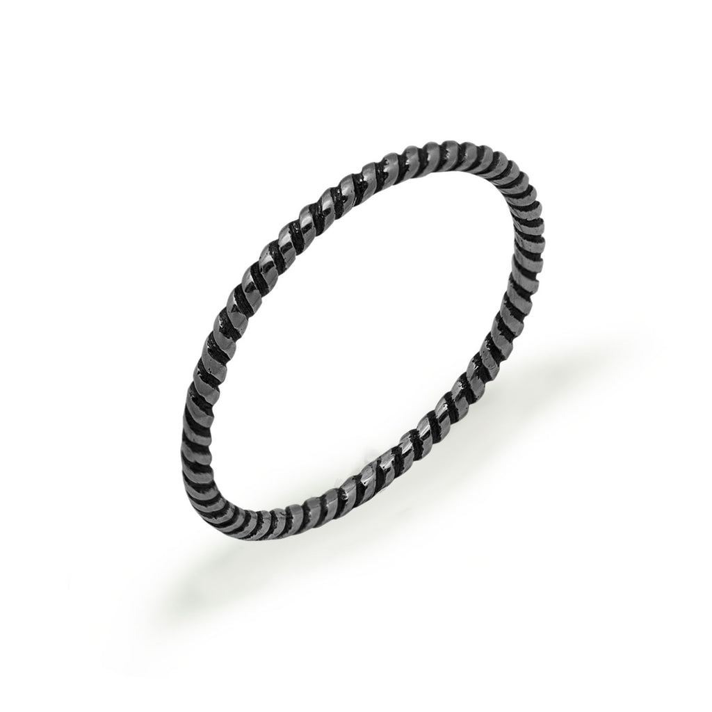Fine Line Twisted Vintage 925 Sterling Silver Stacking Ring