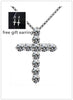 Fine  crystal classic cross 925 Stamped Silver Pendant Necklace For Woman men charm party wedding Jewelry Gifts