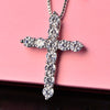 Fine  crystal classic cross 925 Stamped Silver Pendant Necklace For Woman men charm party wedding Jewelry Gifts