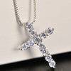 Fine  crystal classic cross 925 Stamped Silver Pendant Necklace For Woman men charm party wedding Jewelry Gifts