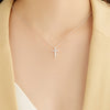 Fine  crystal classic cross 925 Stamped Silver Pendant Necklace For Woman men charm party wedding Jewelry Gifts