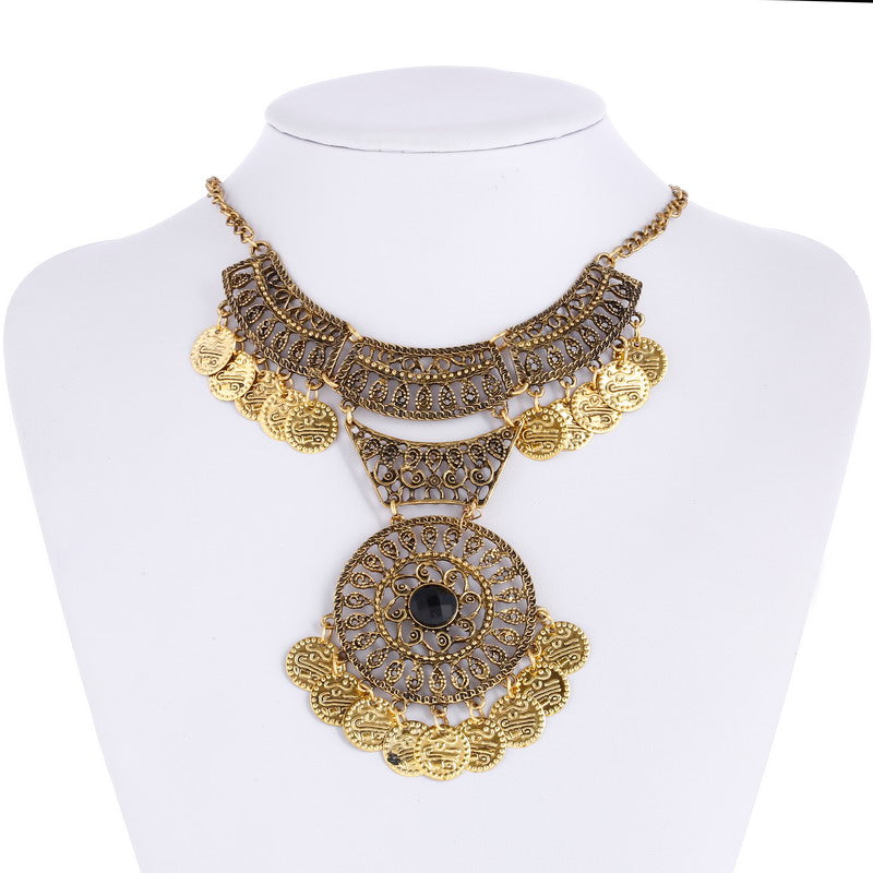 Fine Necklaces & Pendants Collier Femme Bohemia Boho Jewelry Ethnic Antique Silver/Bronze Long Tassels Coins Maxi Necklace