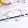 Fine Pretty five starfish Pendant 925 sterling silver Bracelet for woman  jewelry wedding accessories party gifts