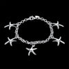 Fine Pretty five starfish Pendant 925 sterling silver Bracelet for woman  jewelry wedding accessories party gifts