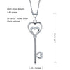 Fine S925 Sterling Silver Key Pendant Necklace Women Wedding Jewelry Heart Shaped Designer Valentine's Mother's D gift