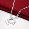 Fine Street all-match 925 Stamped Silver round earring necklace Jewelry set for Women wedding party Charms gifts