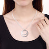 Fine Street all-match 925 Stamped Silver round earring necklace Jewelry set for Women wedding party Charms gifts