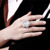 Fine Street all-match 925 Sterling Silver big flower bangles rings bracelets for women party wedding Jewelry sets Gifts