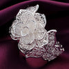 Fine Street all-match 925 Sterling Silver big flower bangles rings bracelets for women party wedding Jewelry sets Gifts
