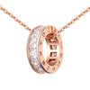 Fine Trendy Women Jewelry Gold Color Roman Letter Round Circle Pendant Necklace Cubic Zirconia Bijoux Necklaces & Pendants