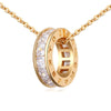 Fine Trendy Women Jewelry Gold Color Roman Letter Round Circle Pendant Necklace Cubic Zirconia Bijoux Necklaces & Pendants