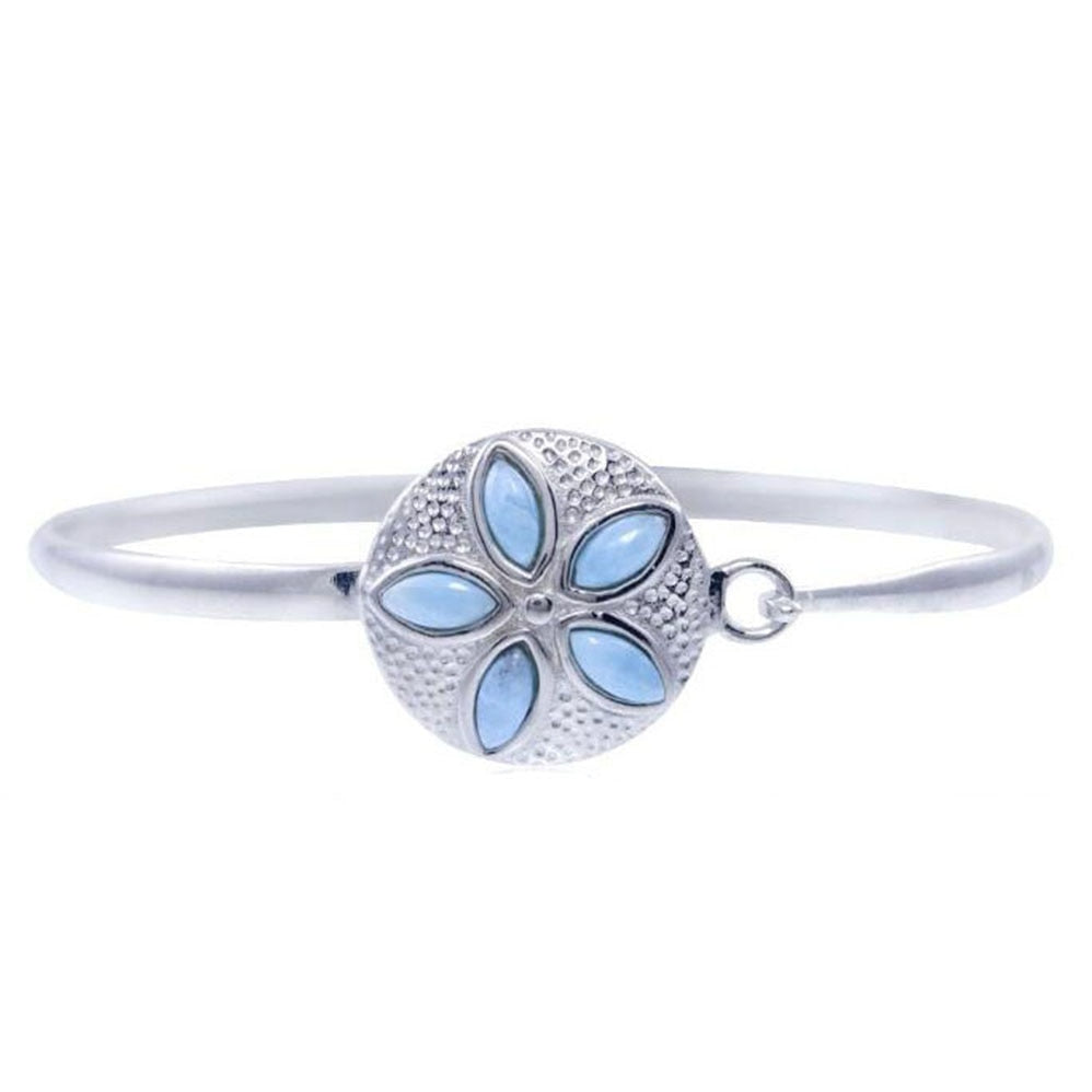 Fine Women Jewelry High Quality Natural Larimar Bracelet Nice Larimar Bangle 100% 925 Sterling Silver Bangle DR030790B as Gift