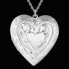Fine charms 925 Stamped Silver romantic Heart photo frame Pendant Necklace for women party wedding Jewelry Pretty Gifts
