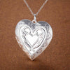 Fine charms 925 Stamped Silver romantic Heart photo frame Pendant Necklace for women party wedding Jewelry Pretty Gifts