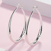Fine charms 925 sterling Silver 4CM hoop Earrings for Women  party wedding Jewelry Christmas gifts