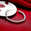 Fine classic 8MM Beads chain 925 sterling silver Bracelet for woman party gifts wedding accessories Jewelry