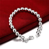 Fine classic 8MM Beads chain 925 sterling silver Bracelet for woman party gifts wedding accessories Jewelry