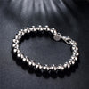 Fine classic 8MM Beads chain 925 sterling silver Bracelet for woman party gifts wedding accessories Jewelry