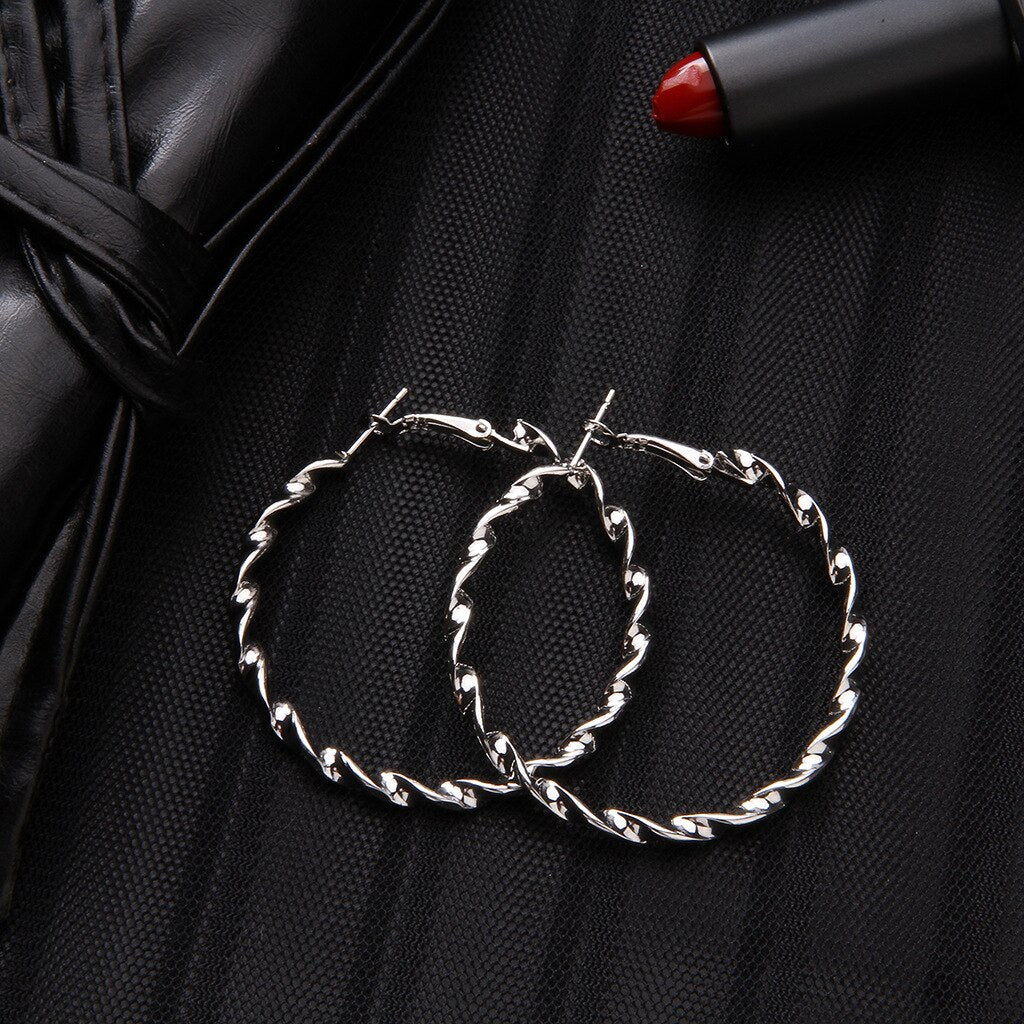 Fine 925 Sterling silver 5cm hoop Earrings for Woman Beautiful Big circle earrings charms party Jewelry Christmas Gifts