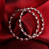 Fine 925 Sterling silver 5cm hoop Earrings for Woman Beautiful Big circle earrings charms party Jewelry Christmas Gifts