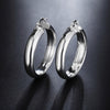 Fine 4CM smooth circle hoop Earrings for Women 925 Sterling Silver Jewelry Christmas gifts party wedding