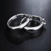 Fine 4CM smooth circle hoop Earrings for Women 925 Sterling Silver Jewelry Christmas gifts party wedding
