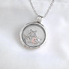 Fine jewelry 925 Sterling Silver Necklace fit AA summer style small stone box collection memories hanging pieces