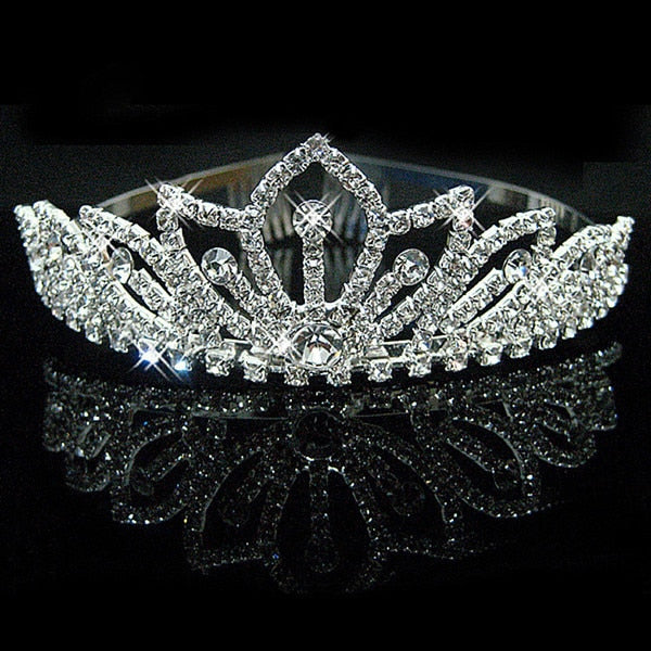 Fine jewelry Fashion Princess Girls tiara crown Rhinestone Crystal Wedding bride Crown Birthday party Accessories
