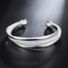 Fine  designer cuff bangles 925 sterling Silver Bracelets for Women Wedding Party Christmas Gifts charm Jewelry