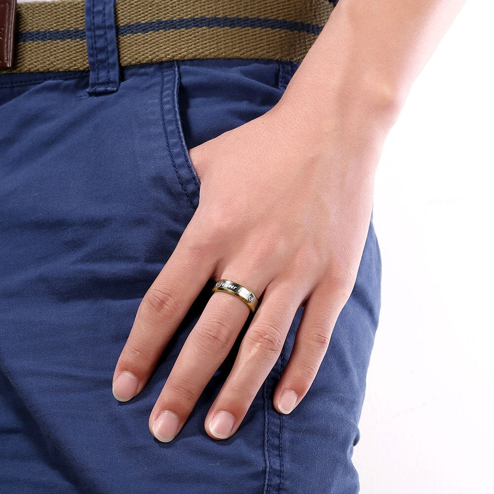 Fine steel Couple jewelry 18K gold Color heart Rings for Women Men Size 6 7 8 9 10 engagement Wedding party gifts