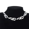 Fire Flame Necklace for Men Hip Hop Choker Trending Punk Chain Streetwear Jewelry