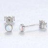 Fire Opal Earrings Silver 925 Elegant Small Sterling Silver Blue Opal Hamsa Stud Earing for Women Orecchini SE0234