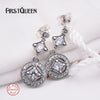100% Solid 925 Sterling Silver Drop Earrings For Women Jewelry Christmas Gift Fine Jewelry