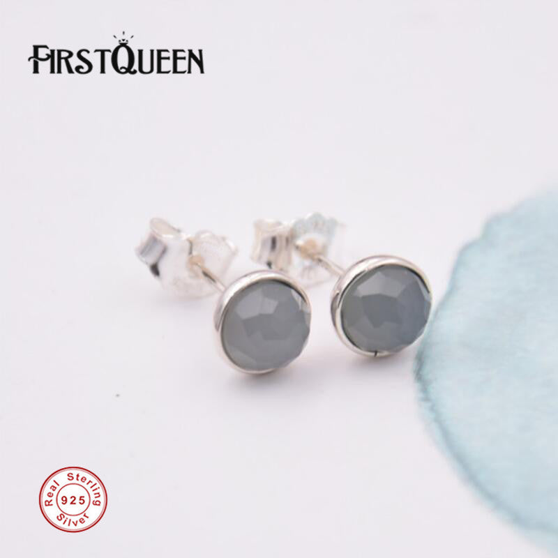 Brand Round Earring, Gold Rose & Clear CZ Stud Earrings For Women Best Jewelry Gift for 2020 New Year Fine Jewelry