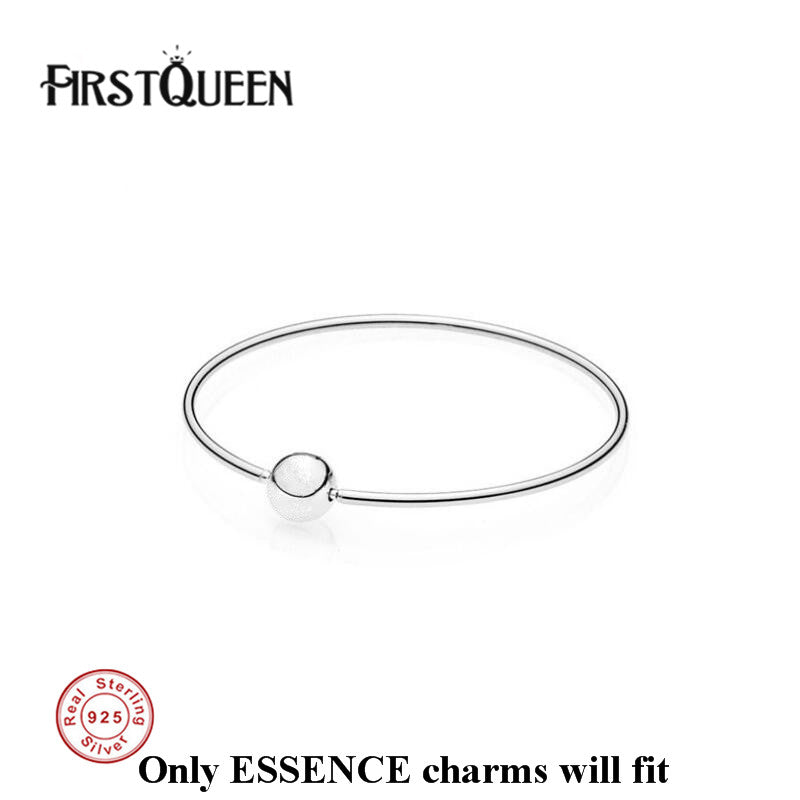 Genuine 925 Silver Essence Bangle Fit Essence Jewelry Charms Beads Anniversary DIY Gift For Jewelry Making