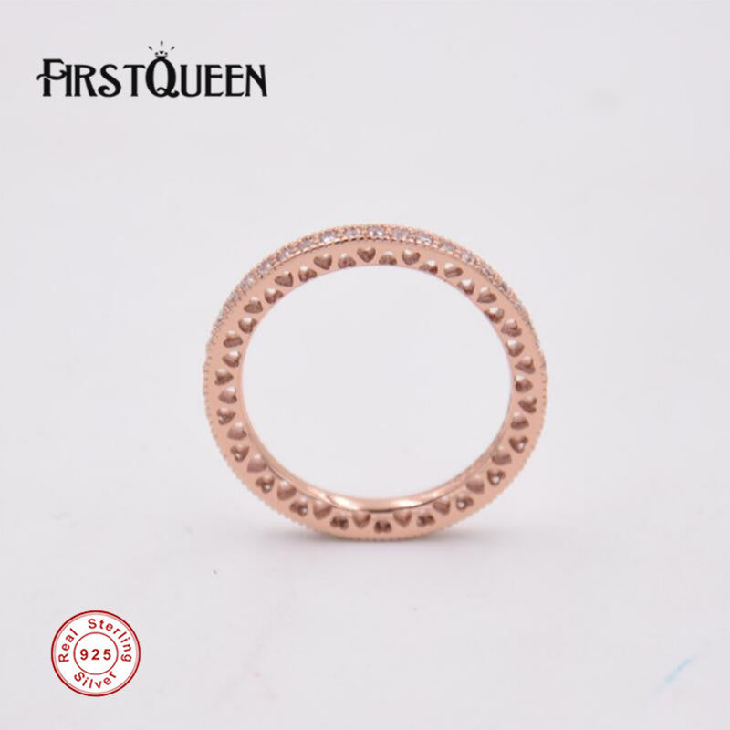 High Quality 100% Rose Gold Plated Ring With AAA Diamond For Woman Style Fine Jewelry
