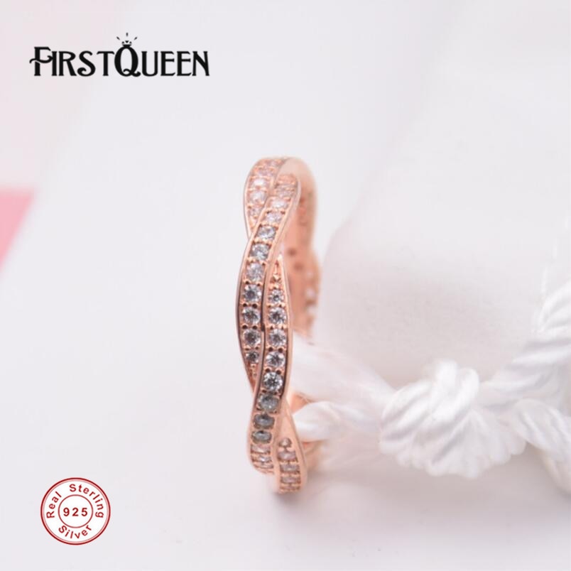 New Arrival Rose Gold Colour Ring Love Heart Romantic Finger Ring With Pink CZ for Women Wedding Fine Jewelry
