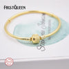 Solid 925 Silver Gold Colour Bracelet with Clasp Fit 4.3mm Charms Beads Anniversary DIY Gift For Jewelry Making