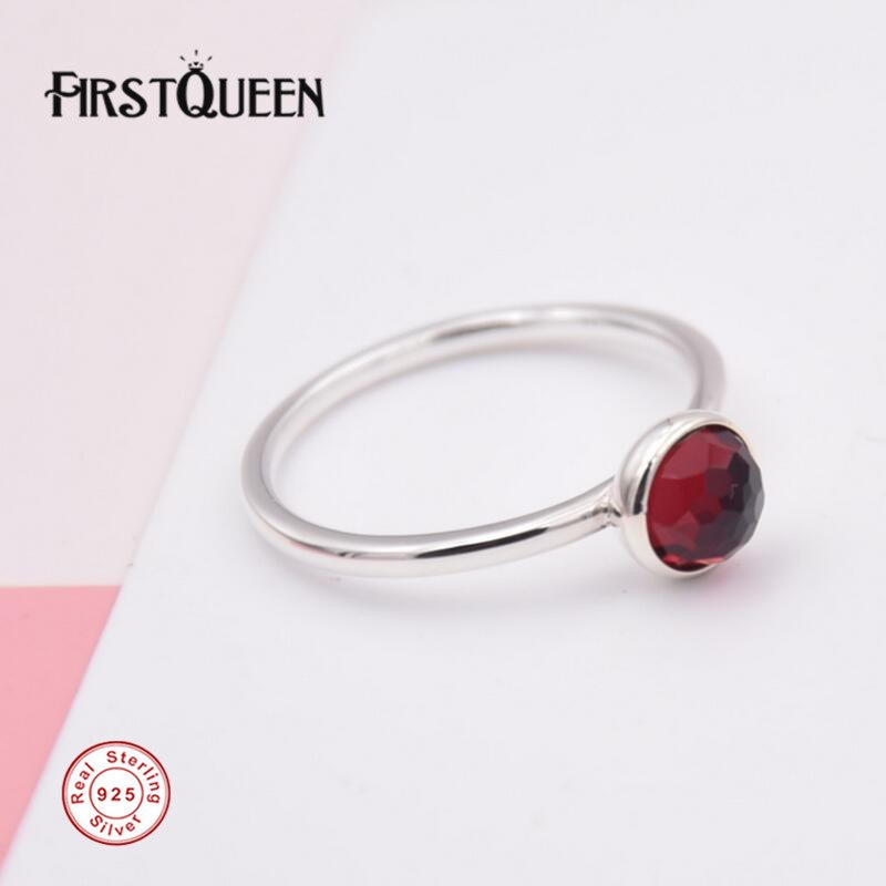 Top Quality 100% Silver 925 12 Birthstone Droplet Rings For Woman Fine Jewelry Factory Dropship