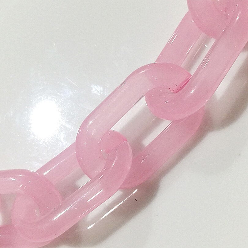 Fish Bone 60cm Acrylic Resin Chain Bag Strap Handbag Plastic Strap Colorful Women Bag Accessories Shoulder Strap Belt