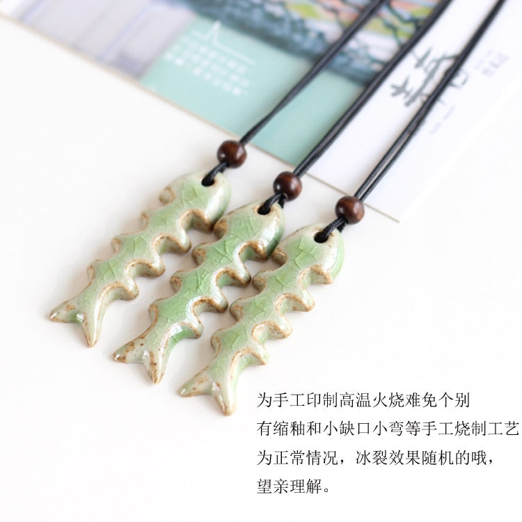 Fish Jewlery&Accessories Hand made DIY Ceramic Necklaces for women  Hand made Vintage #5052