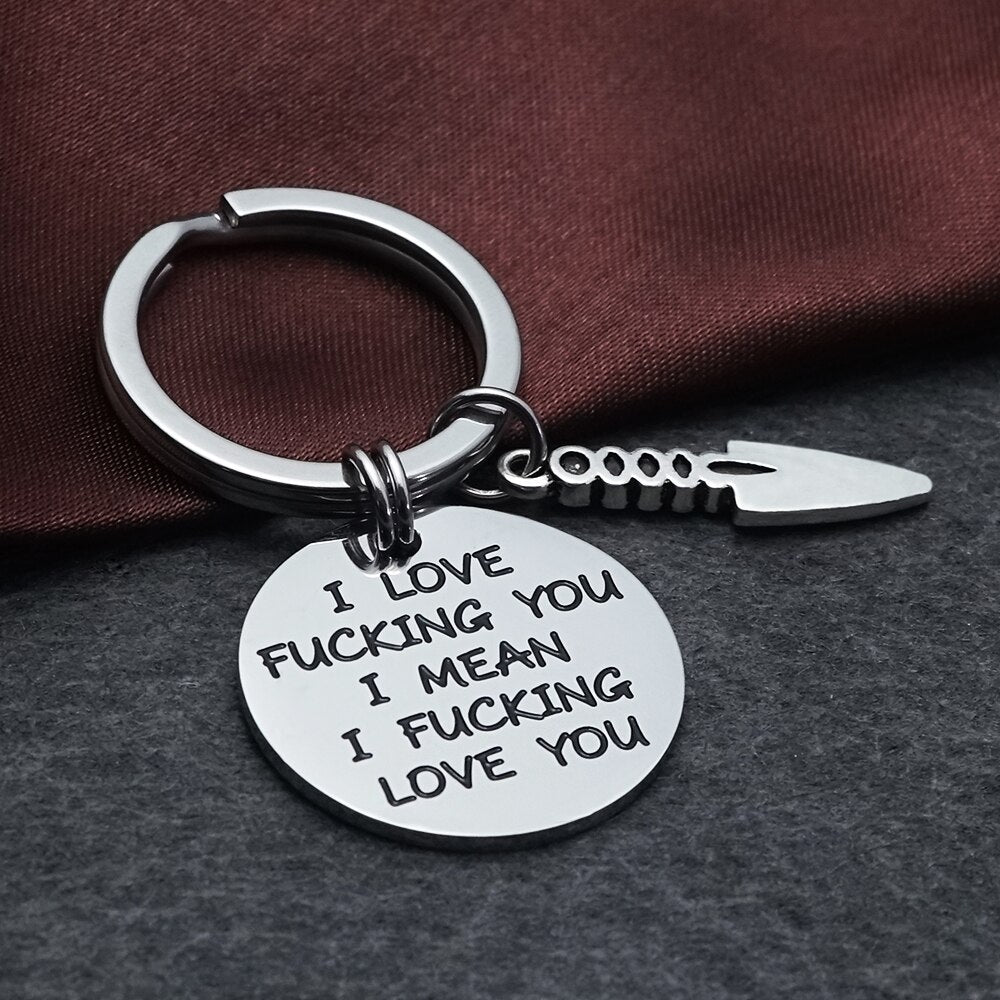 Fish bone charm keychain customized keyring stainless steel key chain gifts