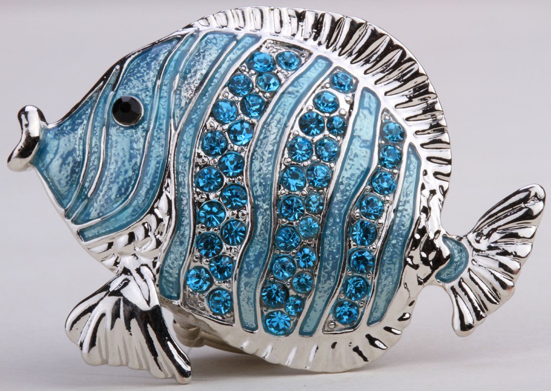 Fish stretch ring antique gold silver color W crystal animal jewelry gifts for women girls