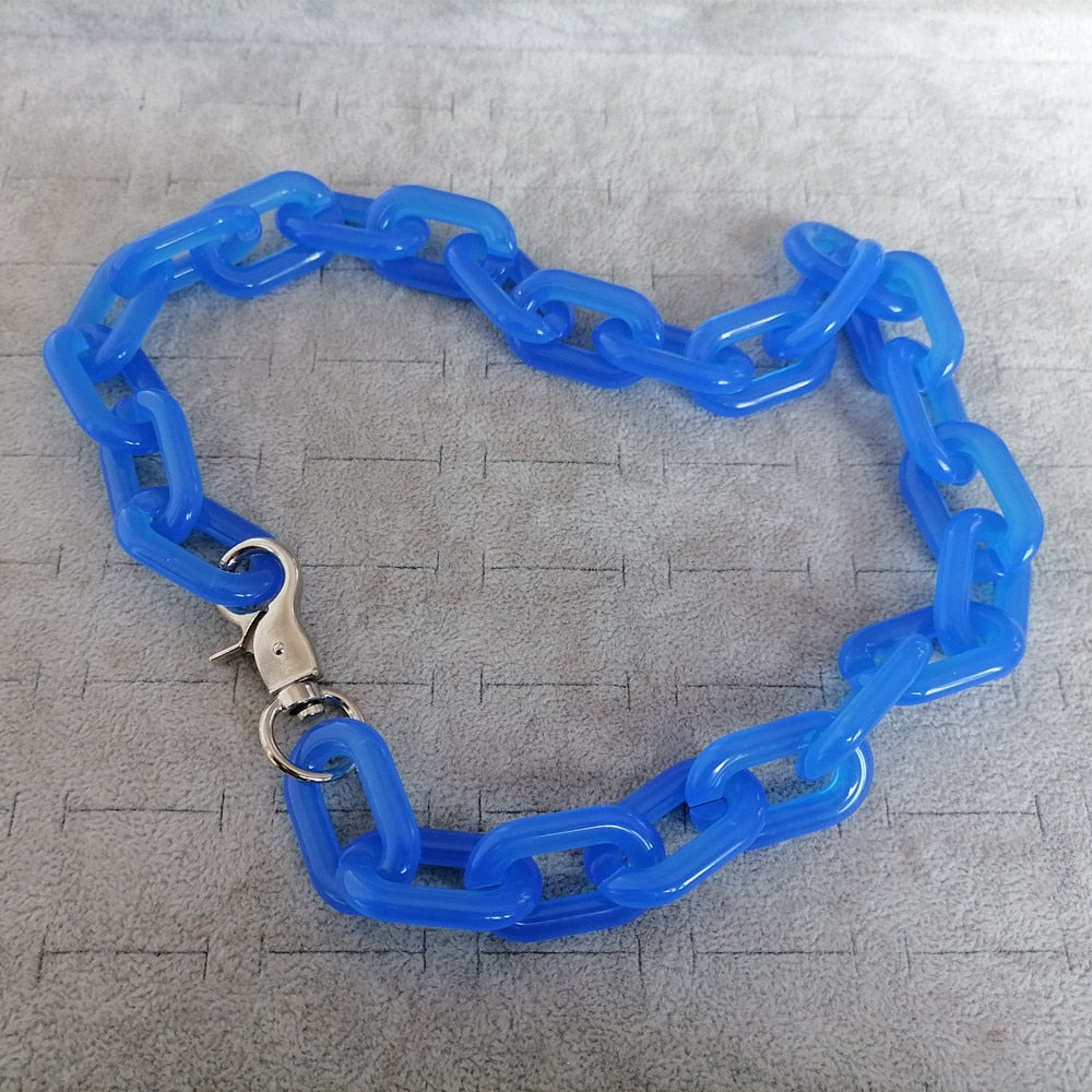 FishSheep Neon Color Acrylic Chain Necklace For Men Women Harajuku Punk Resin Big Choker Necklace 2021 Jewelry