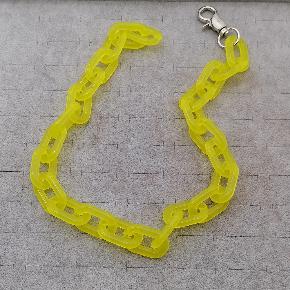 FishSheep Neon Color Acrylic Chain Necklace For Men Women Harajuku Punk Resin Big Choker Necklace 2021 Jewelry